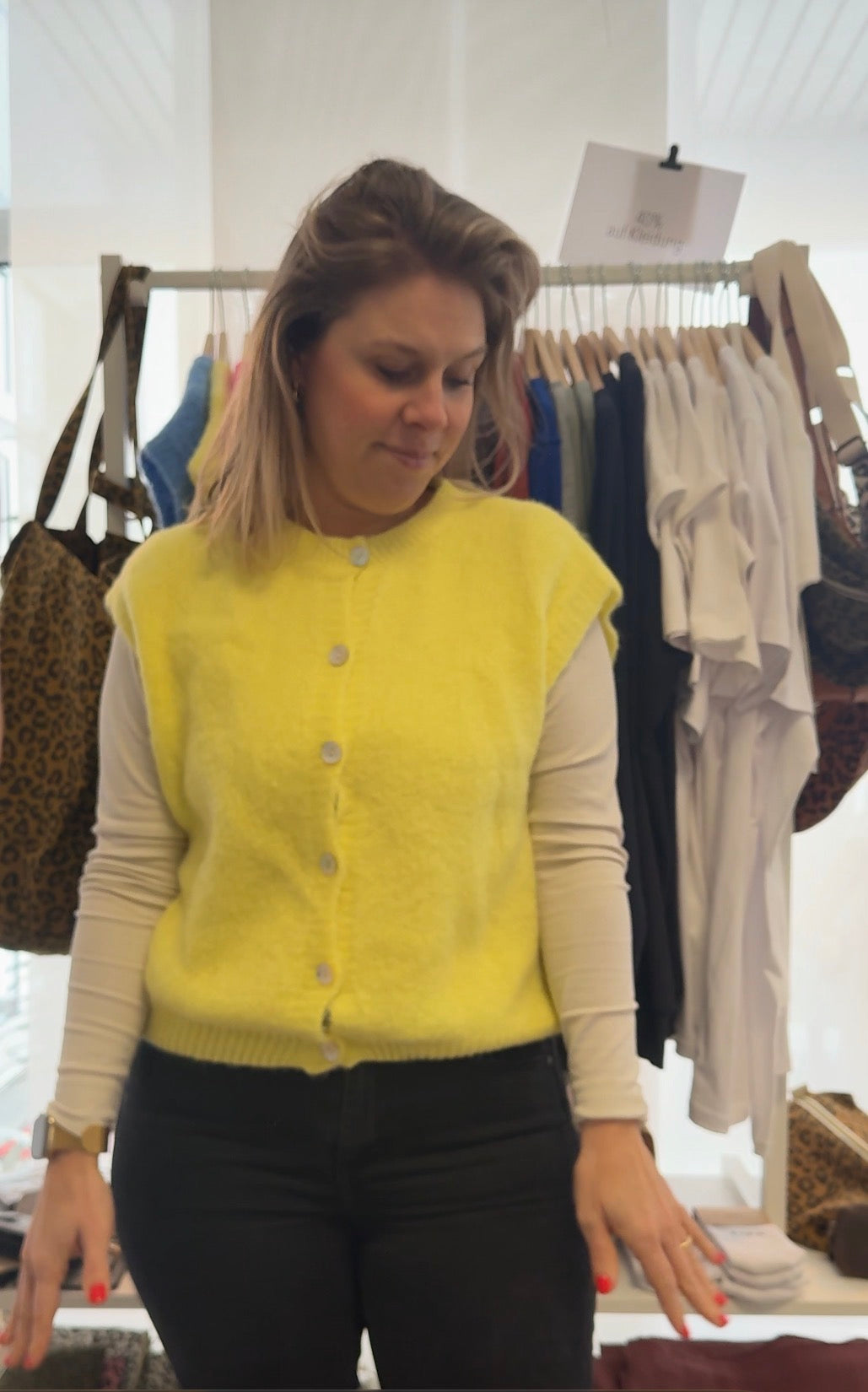 Ärmellose Weste Gelb