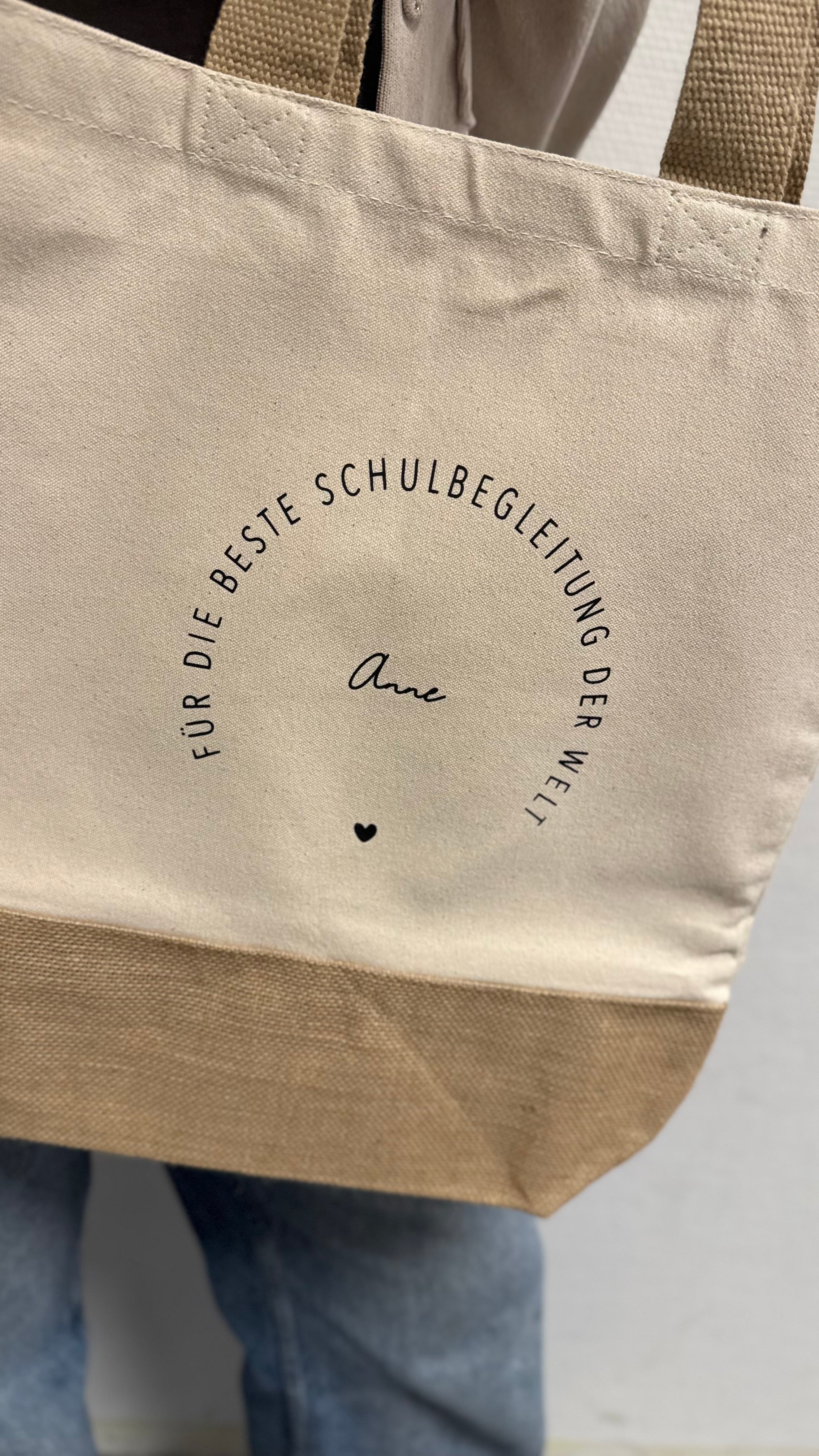 Geschenk für Schulbegleiterin I Geschenktasche Jute Abschiedsgeschenk