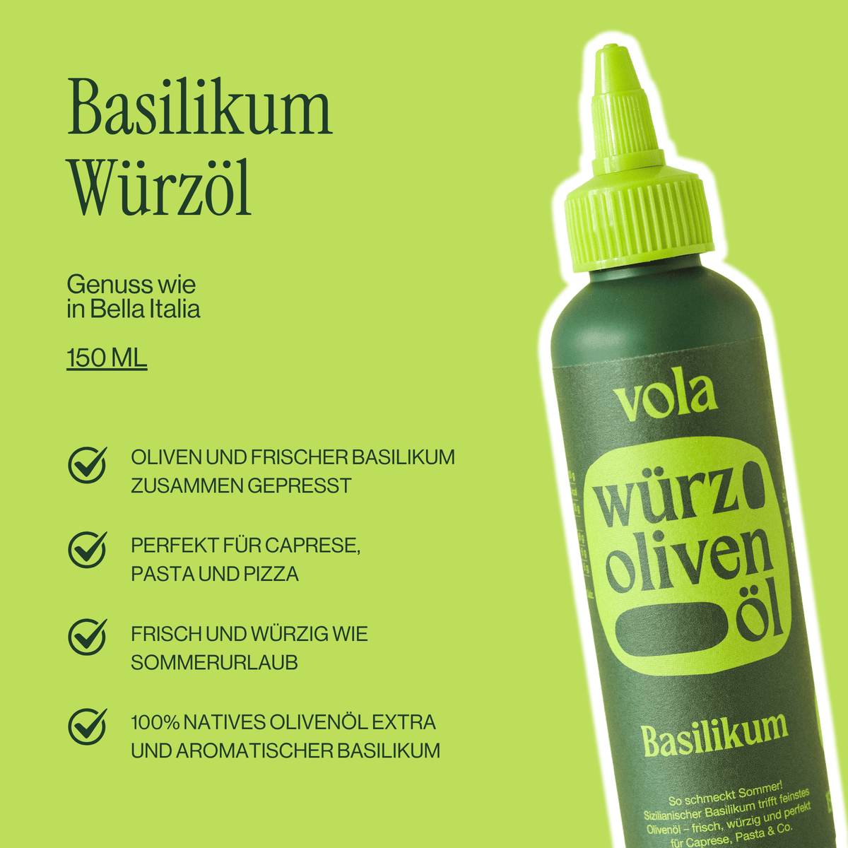 Basilikumöl | Mediterranes Olivenöl mit Basilikum