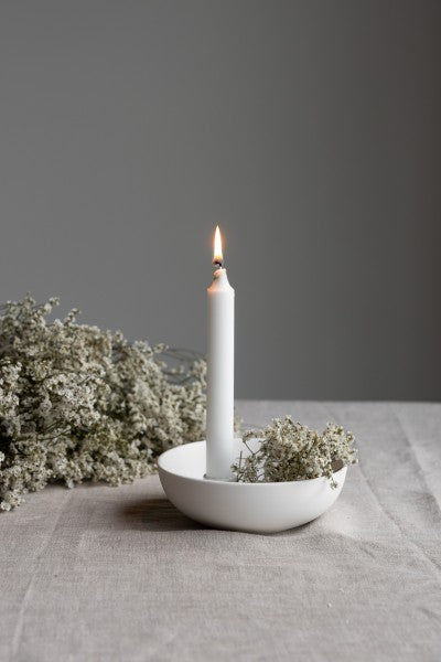 Storefactory Kerzenhalter LIDATORP Small white glänzend | Ø 16x5 cm