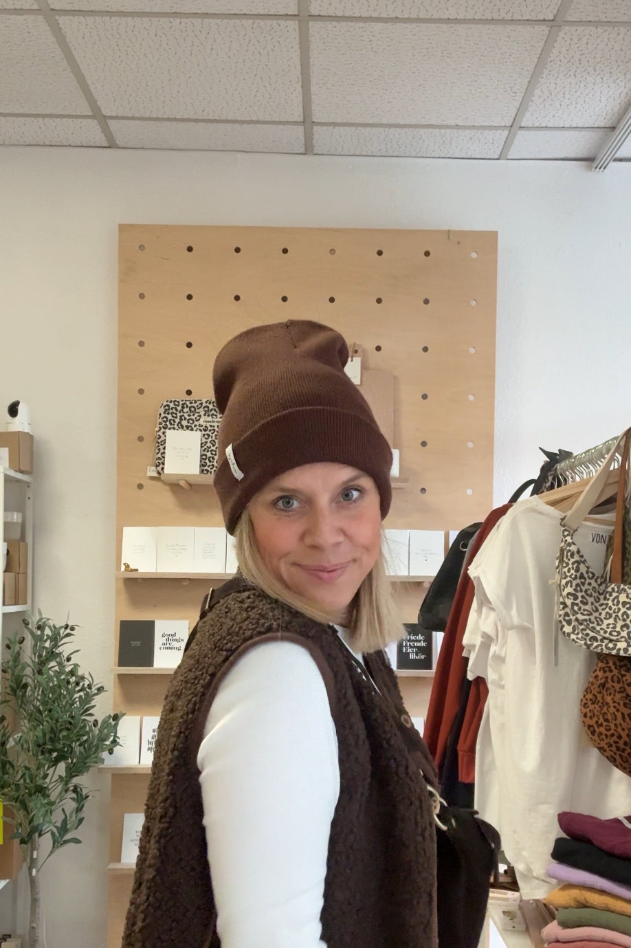 Strickbeanie Braun
