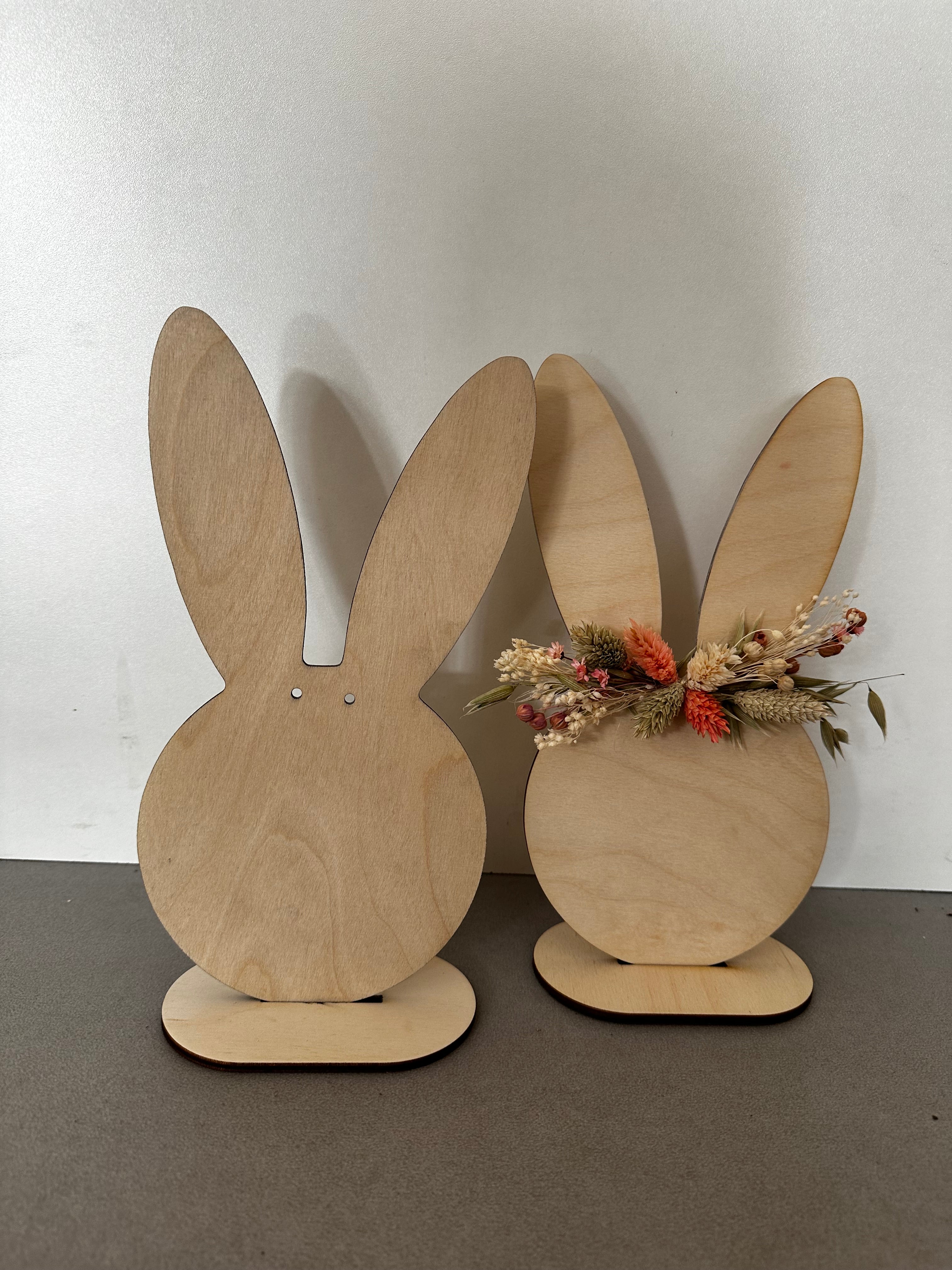 Hasenohren gefüllt mit oder ohne Blumen inkl. Aufsteller