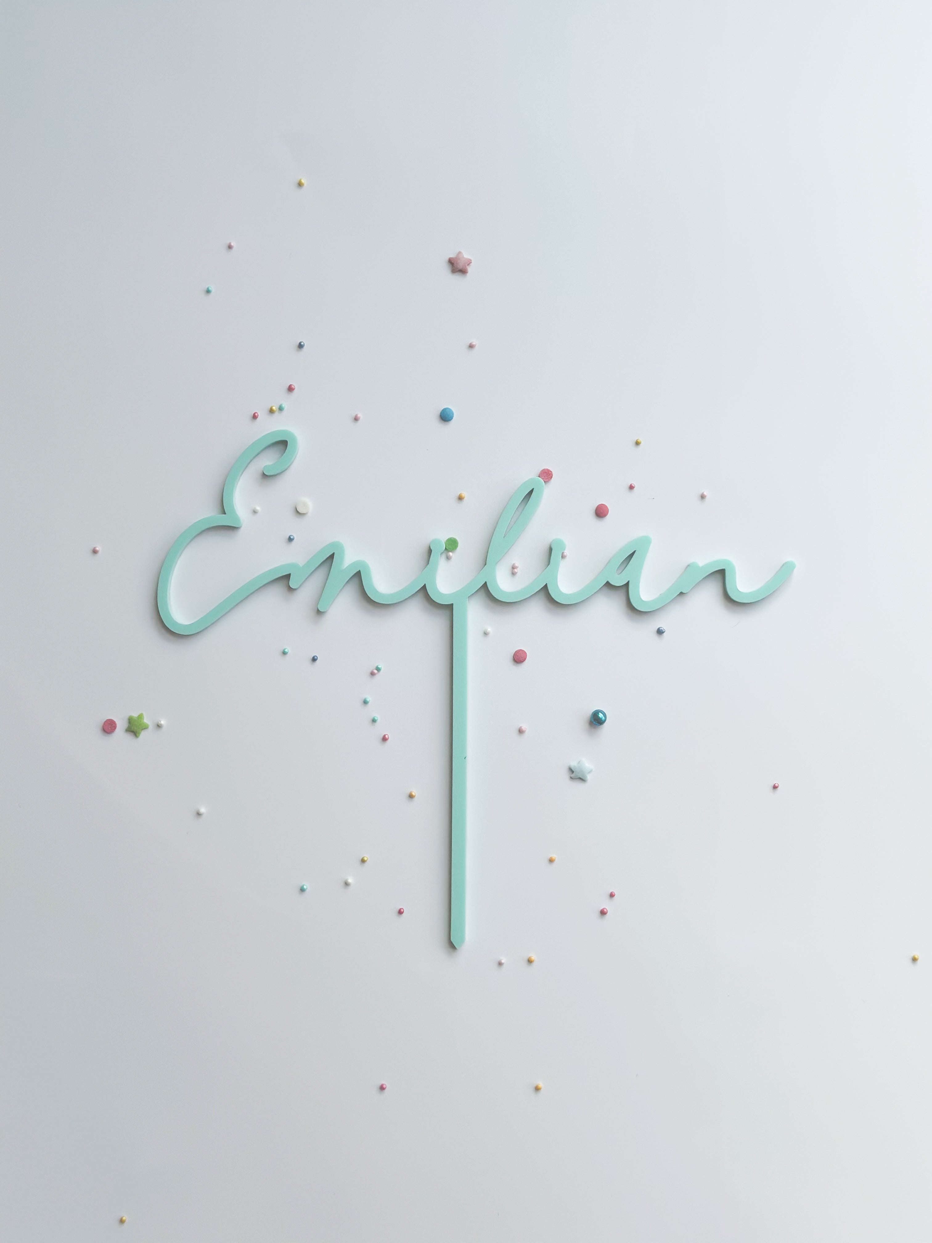 Caketopper Acryl mit Namen personalisiert (+Zahlen)