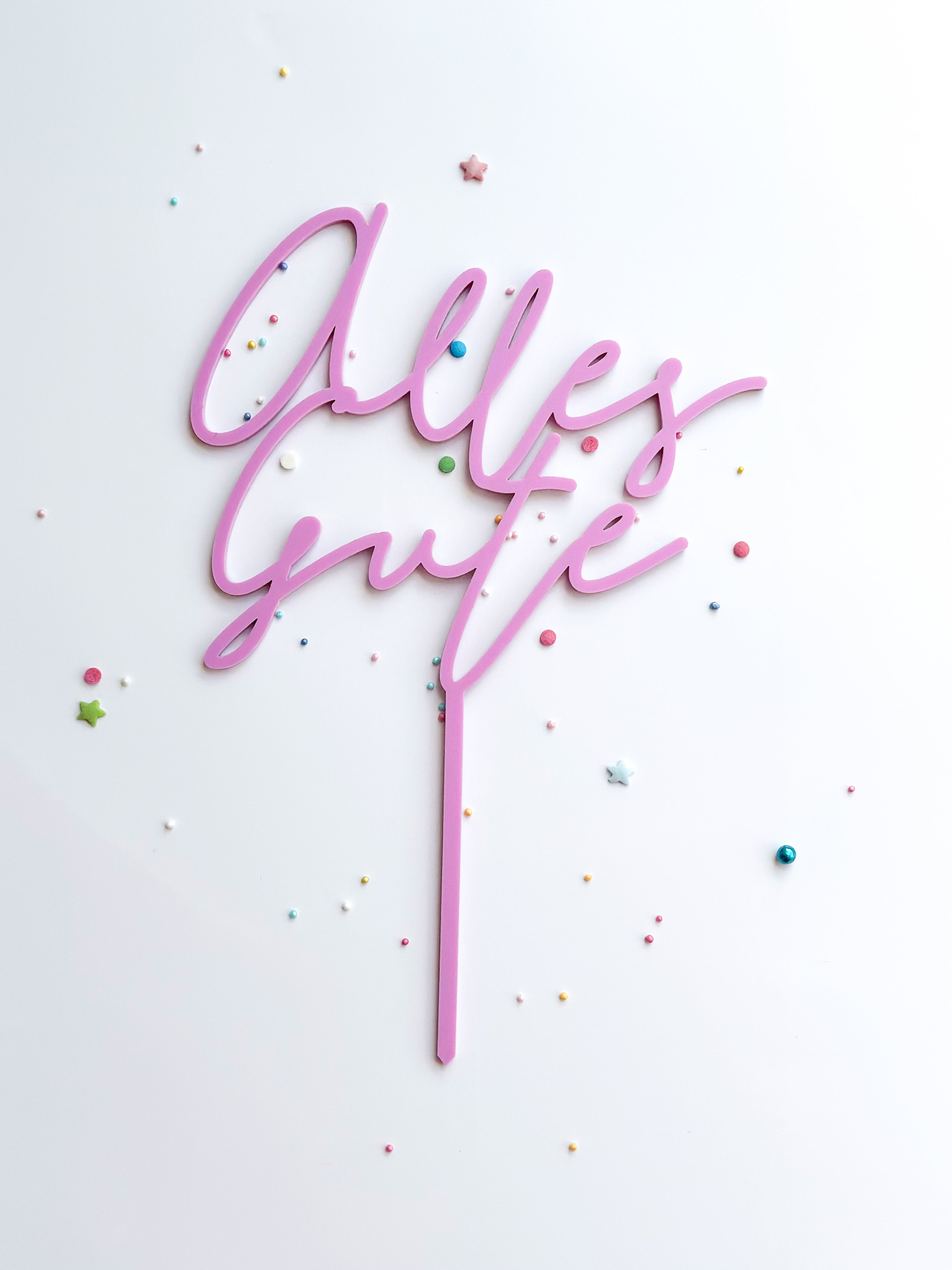 Caketopper Acryl Alles Gute