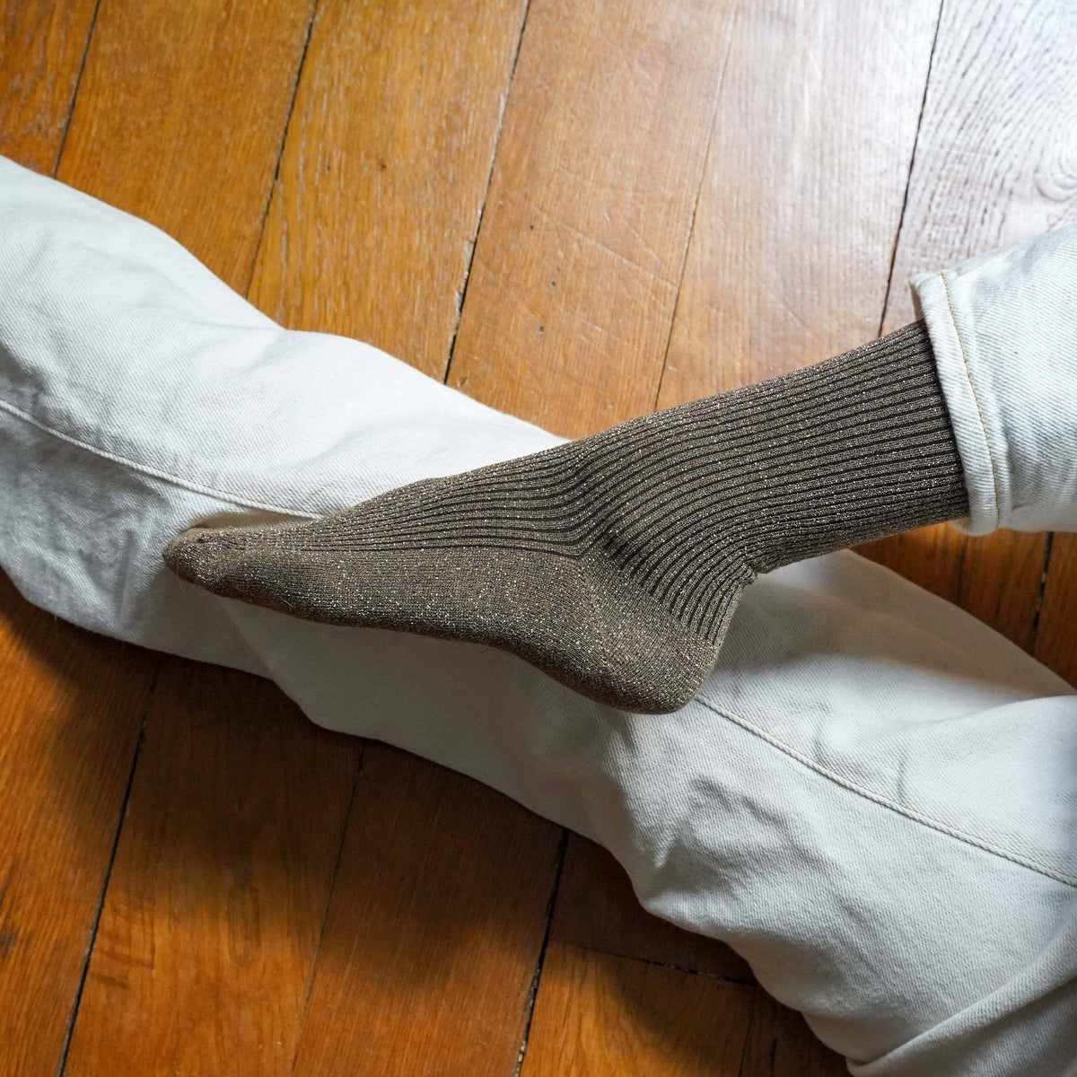 KLUE Glitzer-Lurex-Socken aus umweltfreundlichem Lyocell | Karamell: 36-40