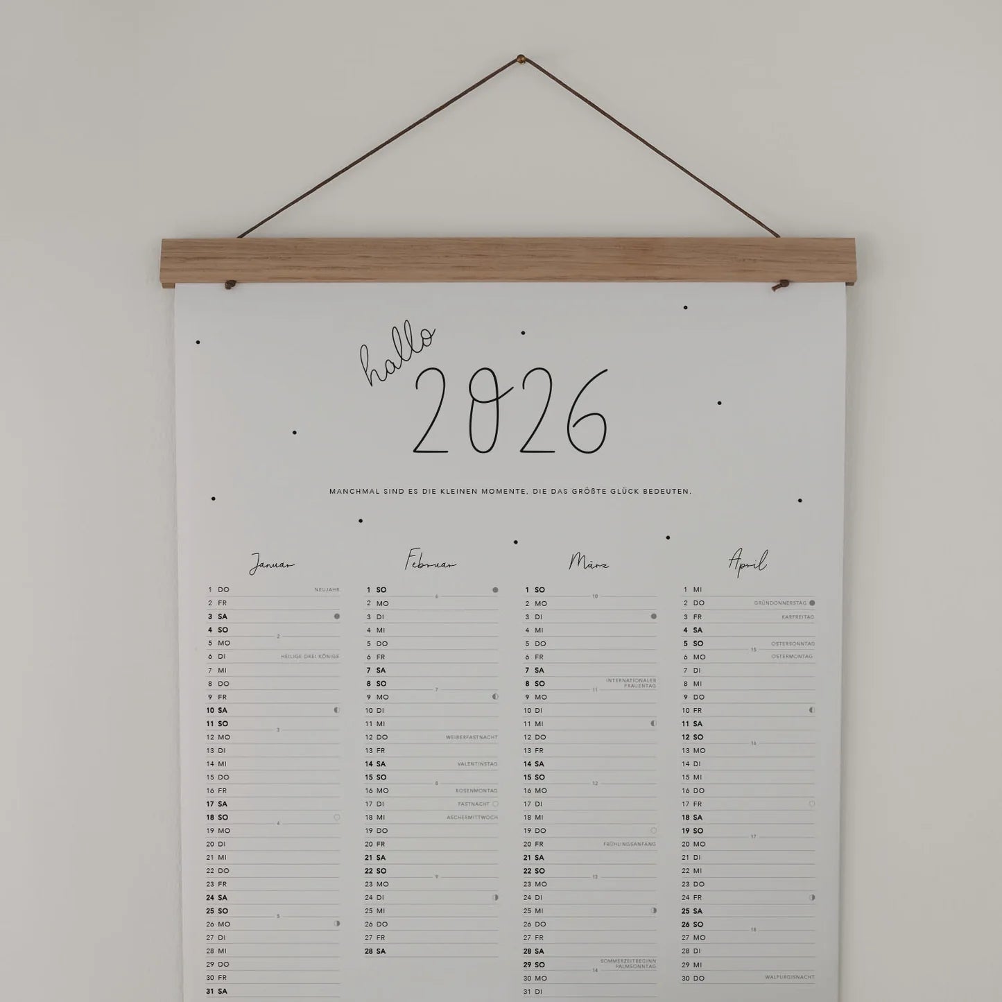 Wandkalender 2026 Eulenschnitt