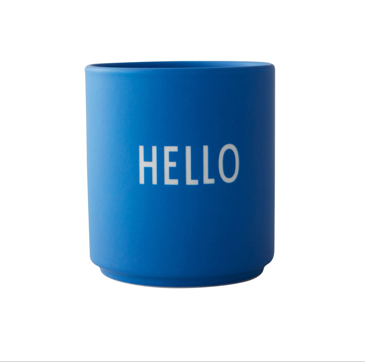 Becher Hello Royalblau Design Letters