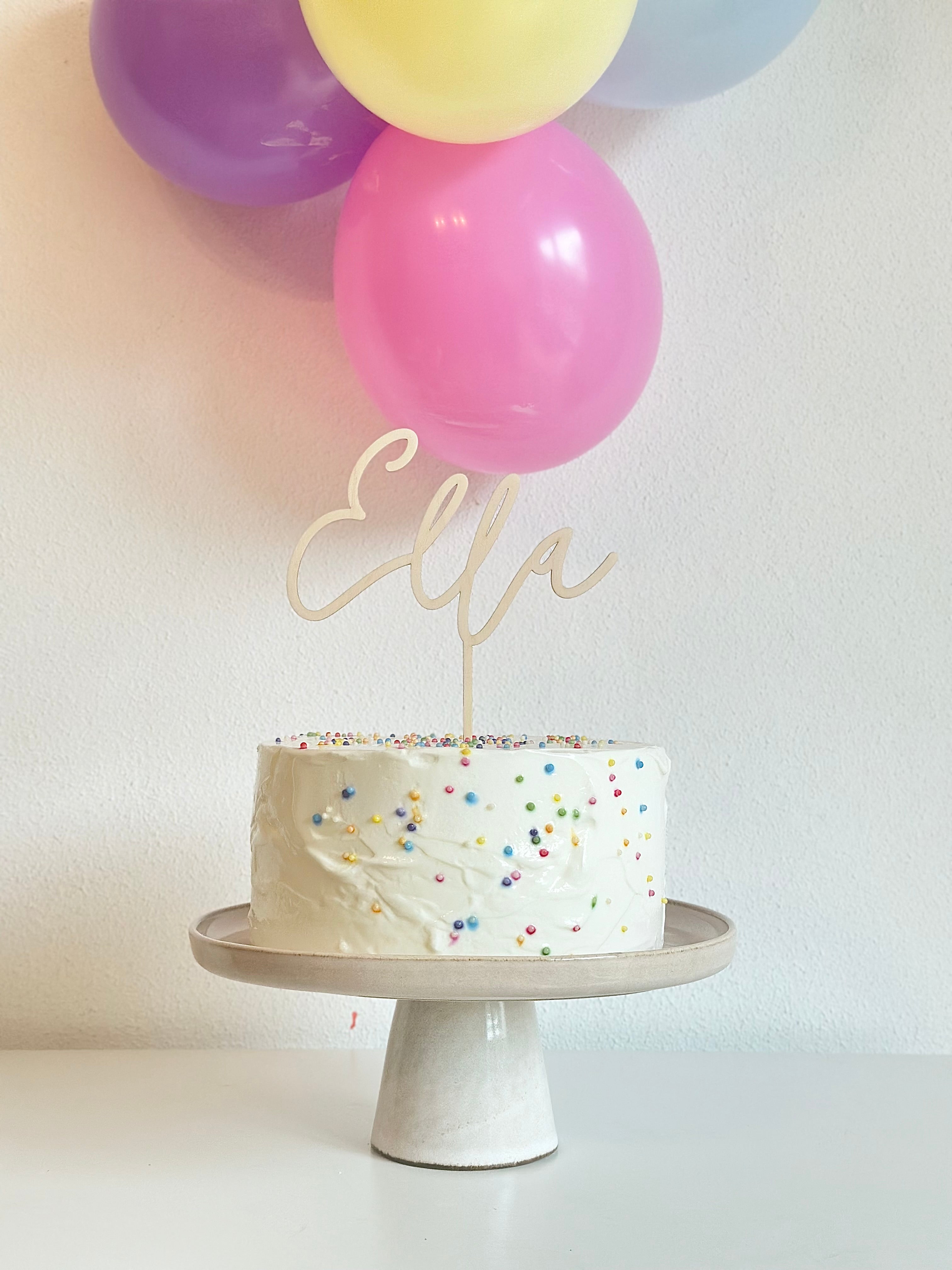 Caketopper Personalisiert aus Holz mit Namen (+Zahlen)