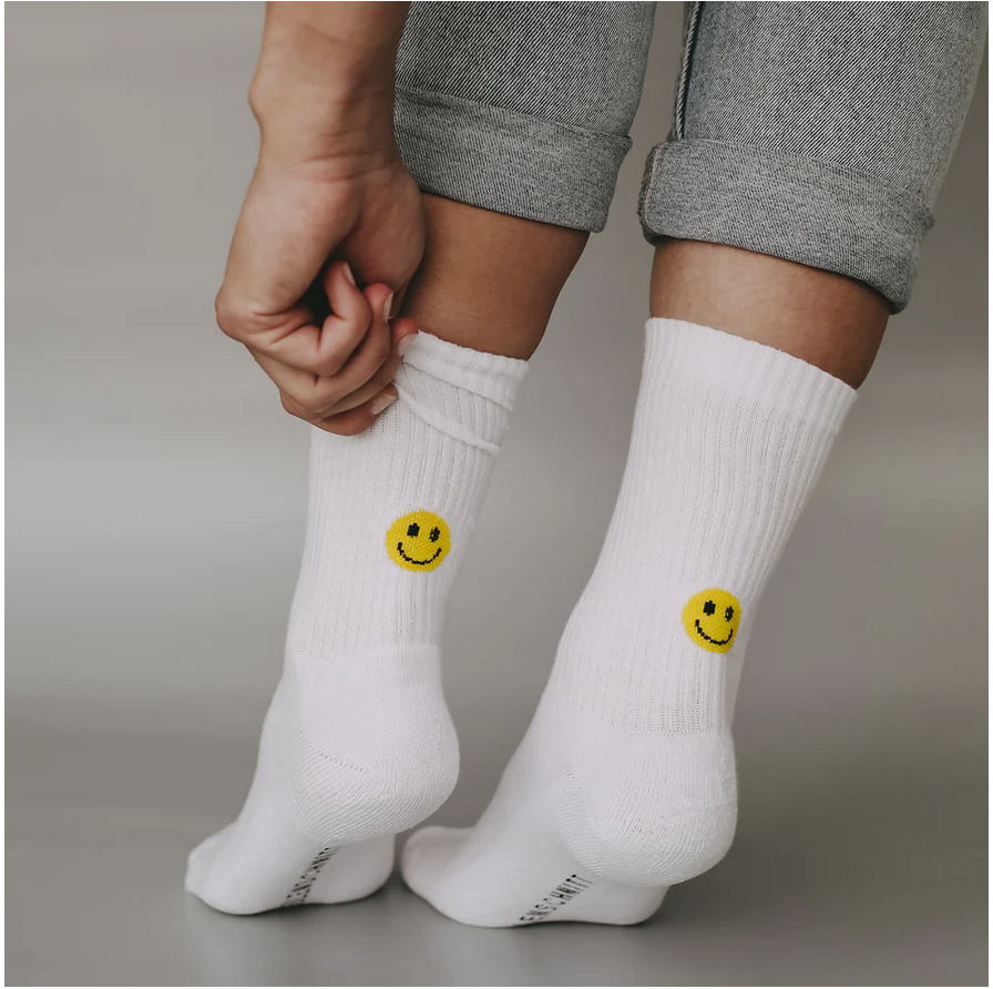 Socken Smiley gelb Eulenschnitt
