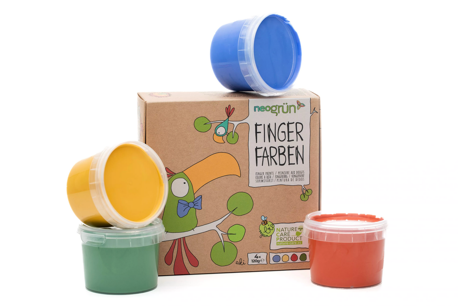 Bio-Fingerfarben vegan - 4er Set "Aki"