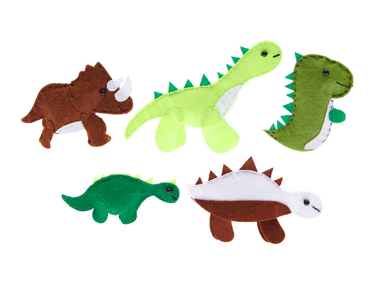 Rico Design Bastelset Filz Fingerpuppen Dinosaurier 5 Stück