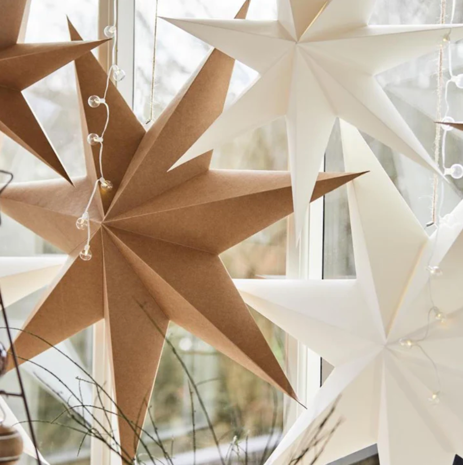 IB Laursen Papierstern zum Hängen 7-zackig 90 cm Weiß