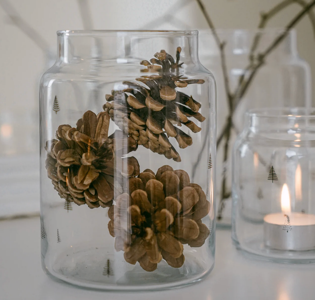 Vase aus Glas Tanne Groß Eulenschnitt
