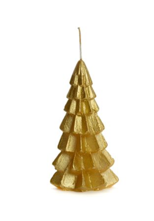 Tannenbaum Kerze Gold Rustik Lys 6,3x12cm