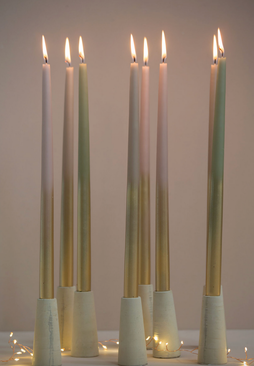 Stabkerzen Paar Nude Gold Rustik Lys 2,2x38cm