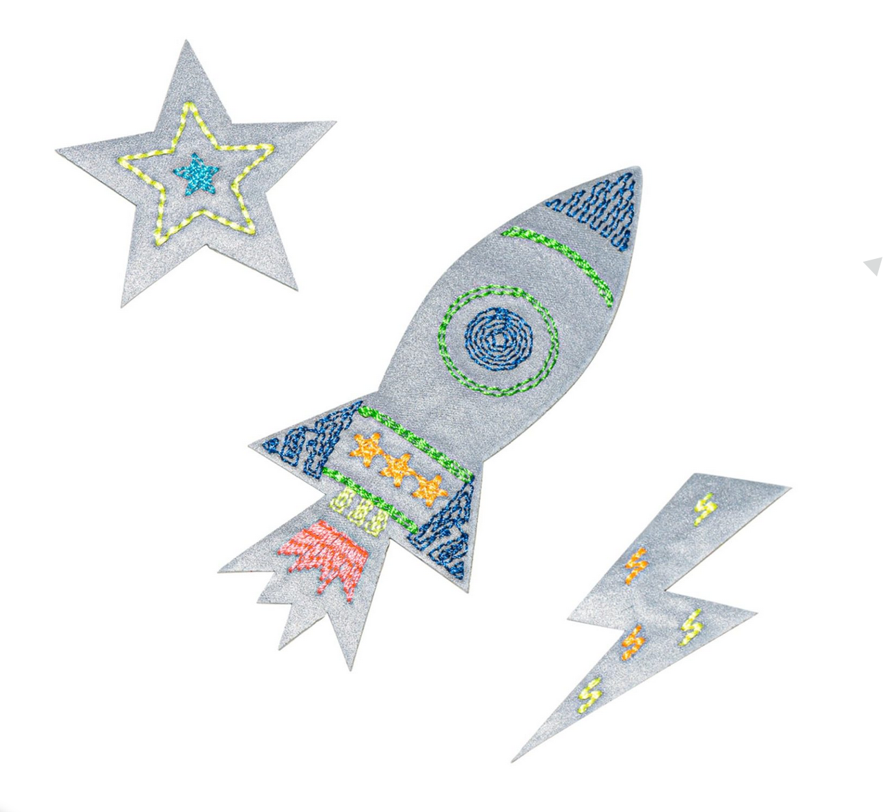 Reflektor-Sticker Rocket, Star, Flash – zum Kleben