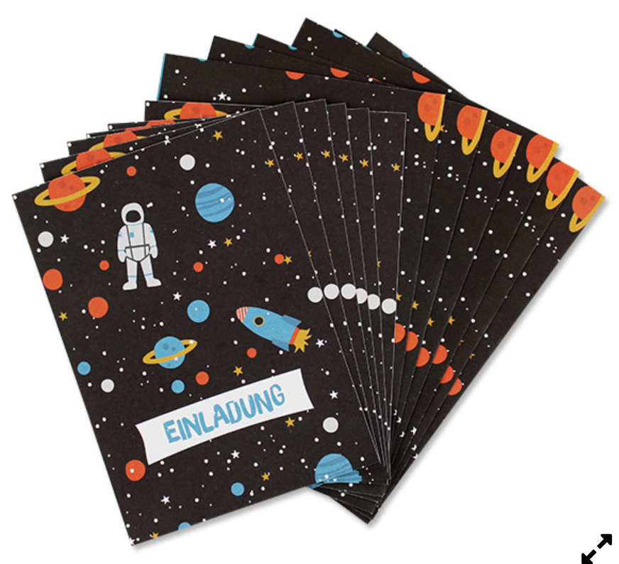 Einladungskartenset Weltraum