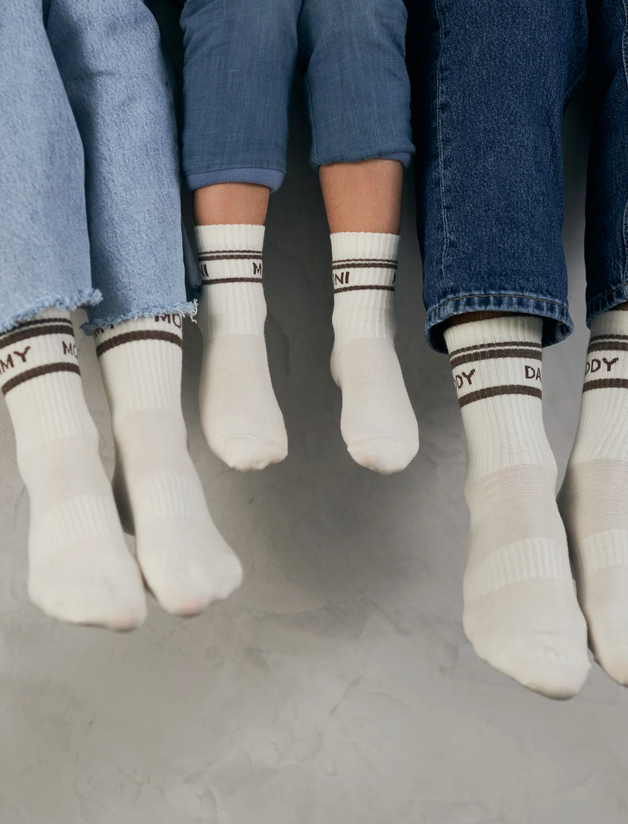 Wollsocken MINI - creme/ braun famvibes