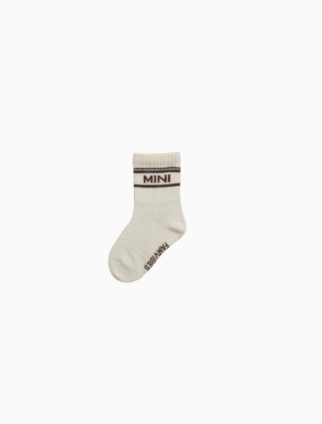 Wollsocken MINI - creme/ braun famvibes