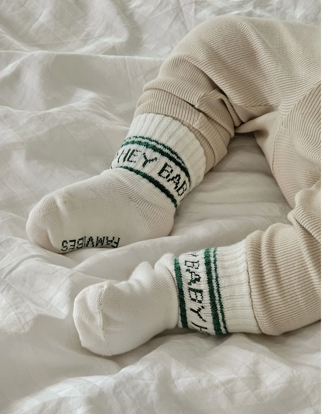 Hey Baby Socken Milk / Green famvibes