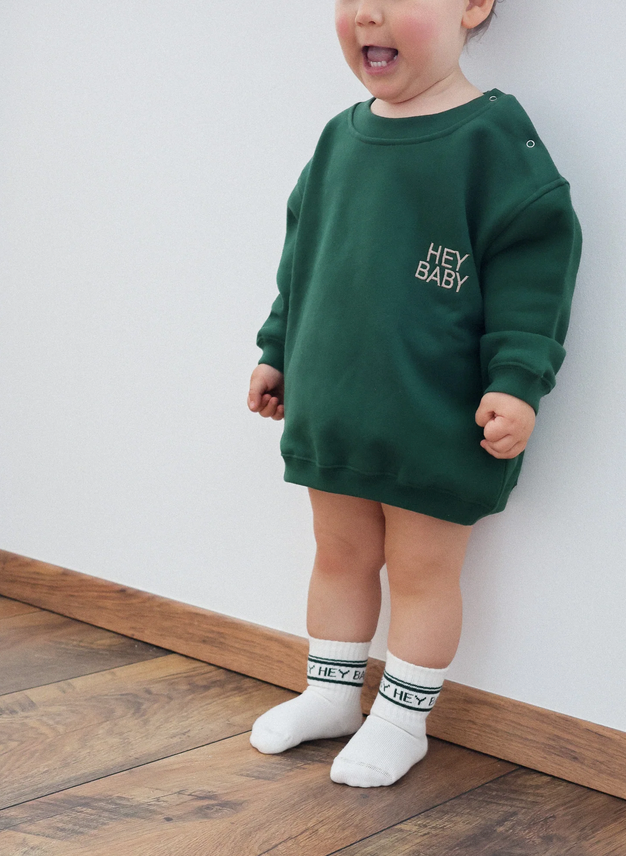 Hey Baby Socken Milk / Green famvibes