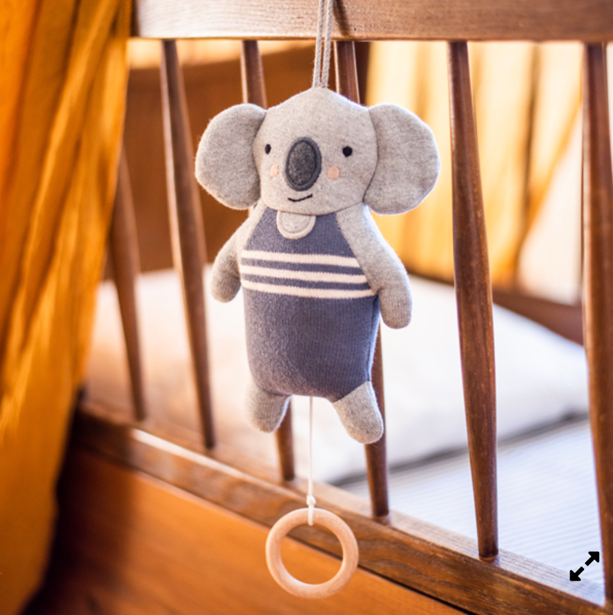 Strickspieluhr Koala, blue (Melodie: When You Wish Upon a Star“)