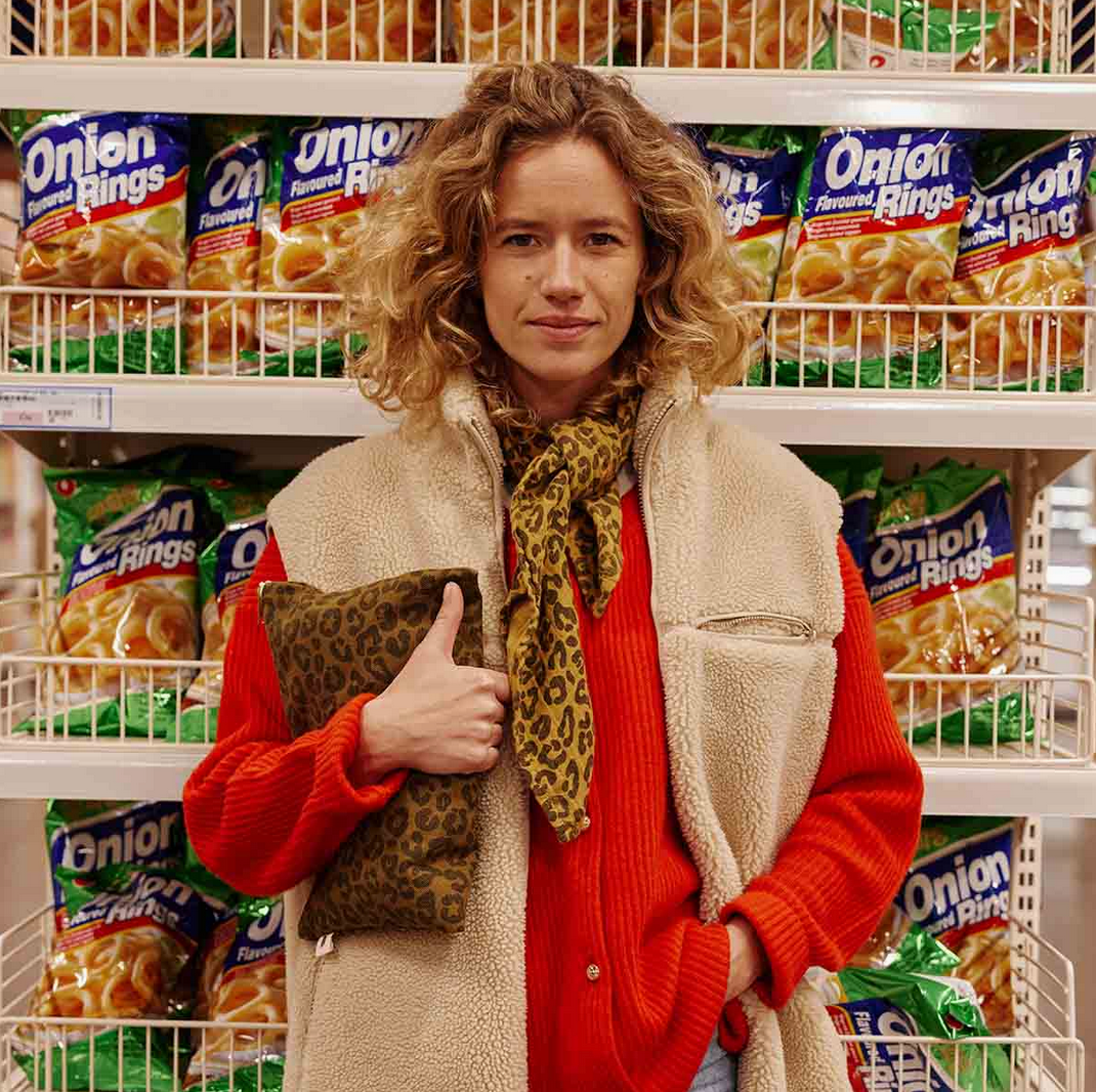 Täschchen Khaki Leopard Rose in April