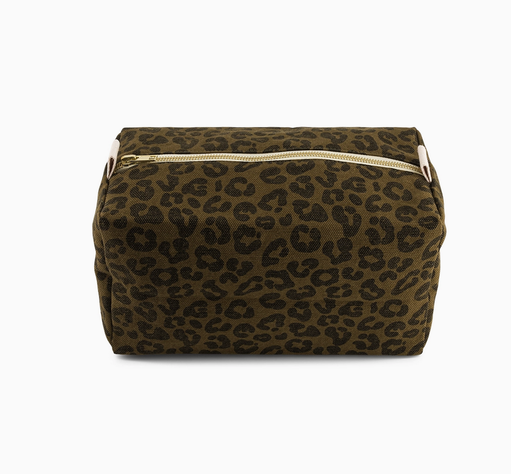 Kosmetiktasche Khaki Leopard Rose in April