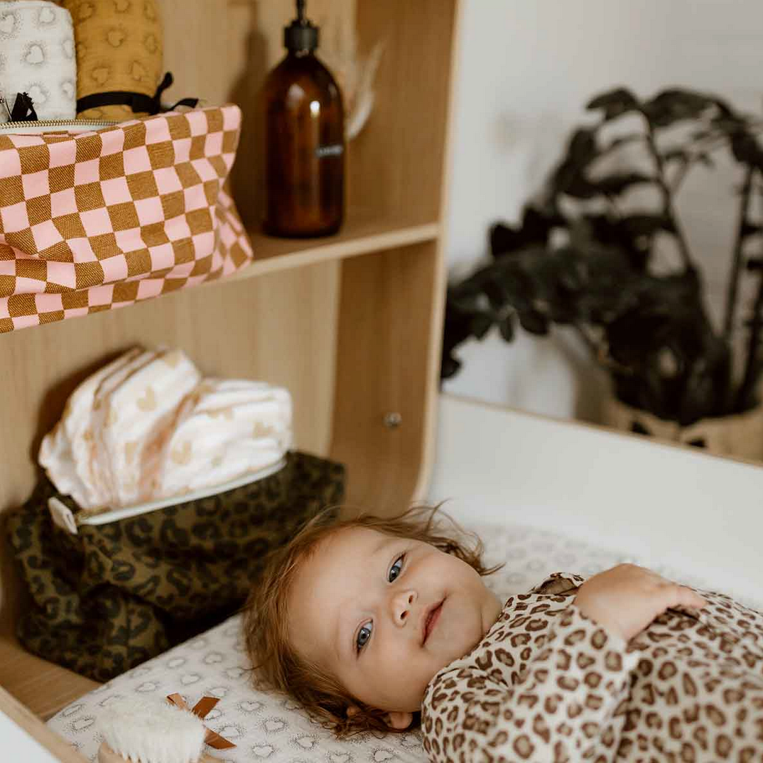 Kosmetiktasche Khaki Leopard Rose in April