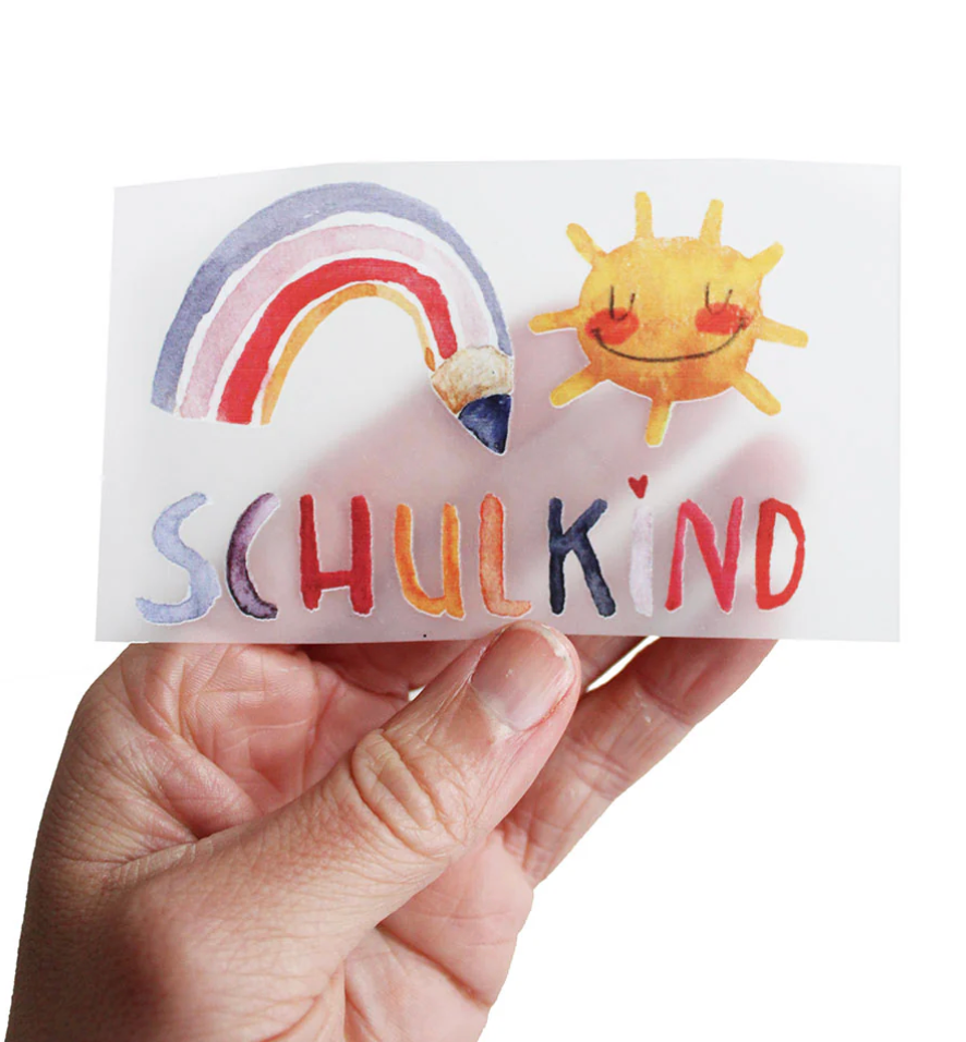 Bügelbilder SET randlos "Regenbogen Schulkind" Halfbird