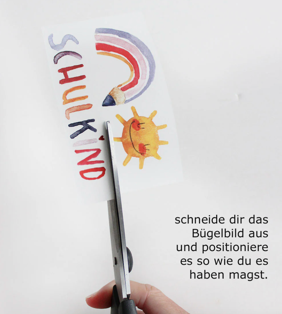 Bügelbilder SET randlos "Regenbogen Schulkind" Halfbird