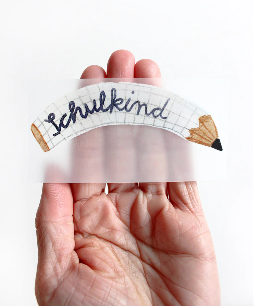 Bügelbild randlos "Schulkind Stift" Halfbird