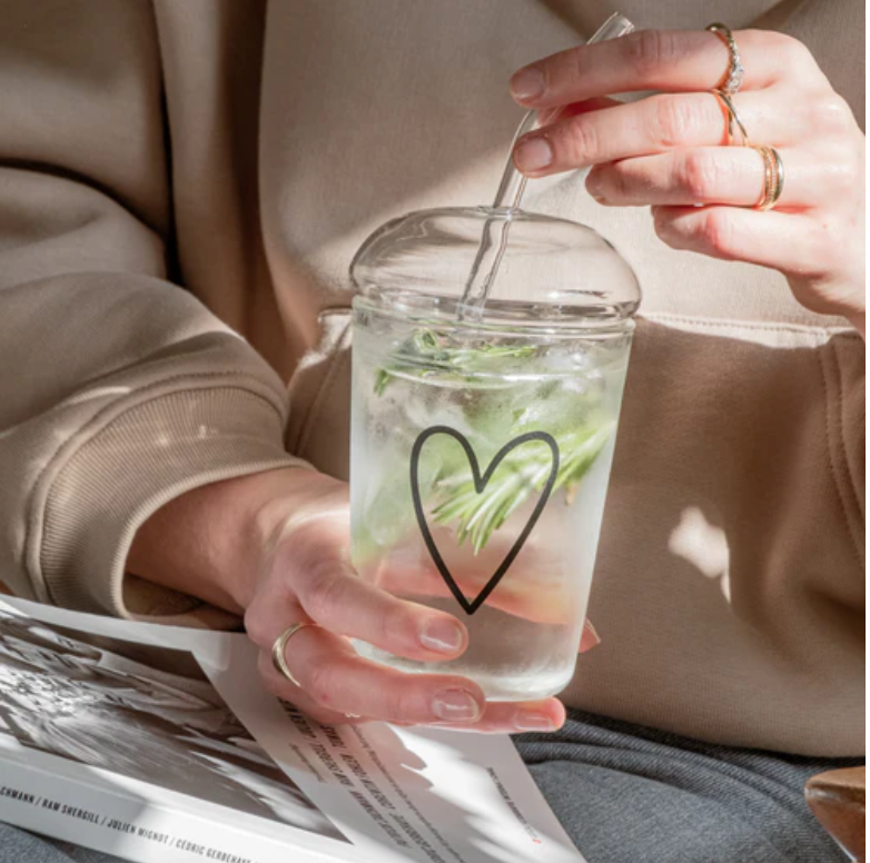 Glasdeckel für Trinkglas Eulenschnitt