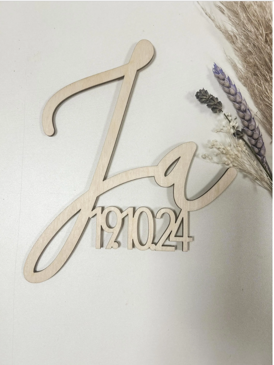 Hochzeitsgeschenk Ja + Datum | personalisiert | Hochzeitsdatum | Brautpaar mit Trockenblumen