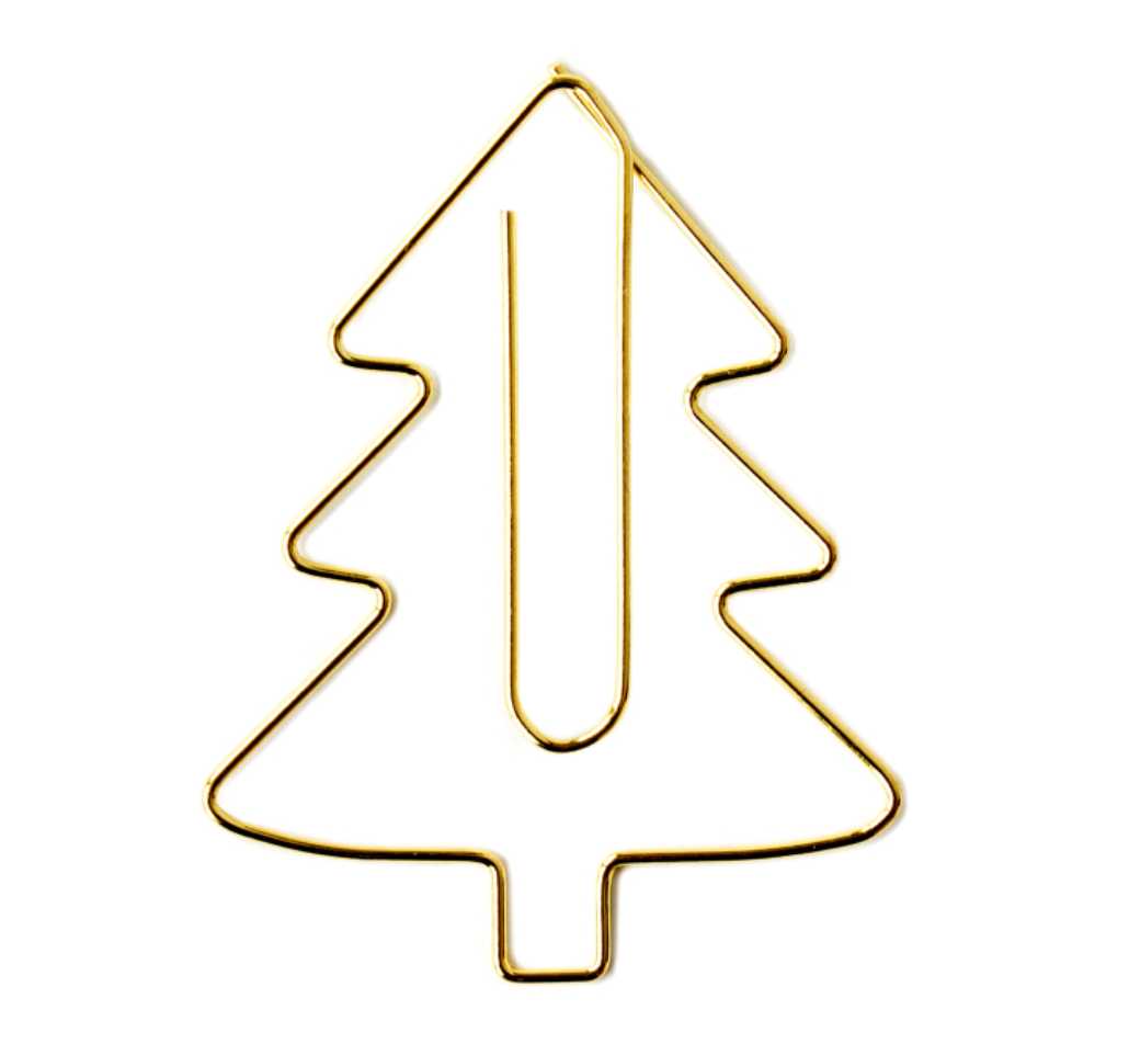 Weihnachts-Clips - Tannenbaum - Gold Groß (5Stk.)