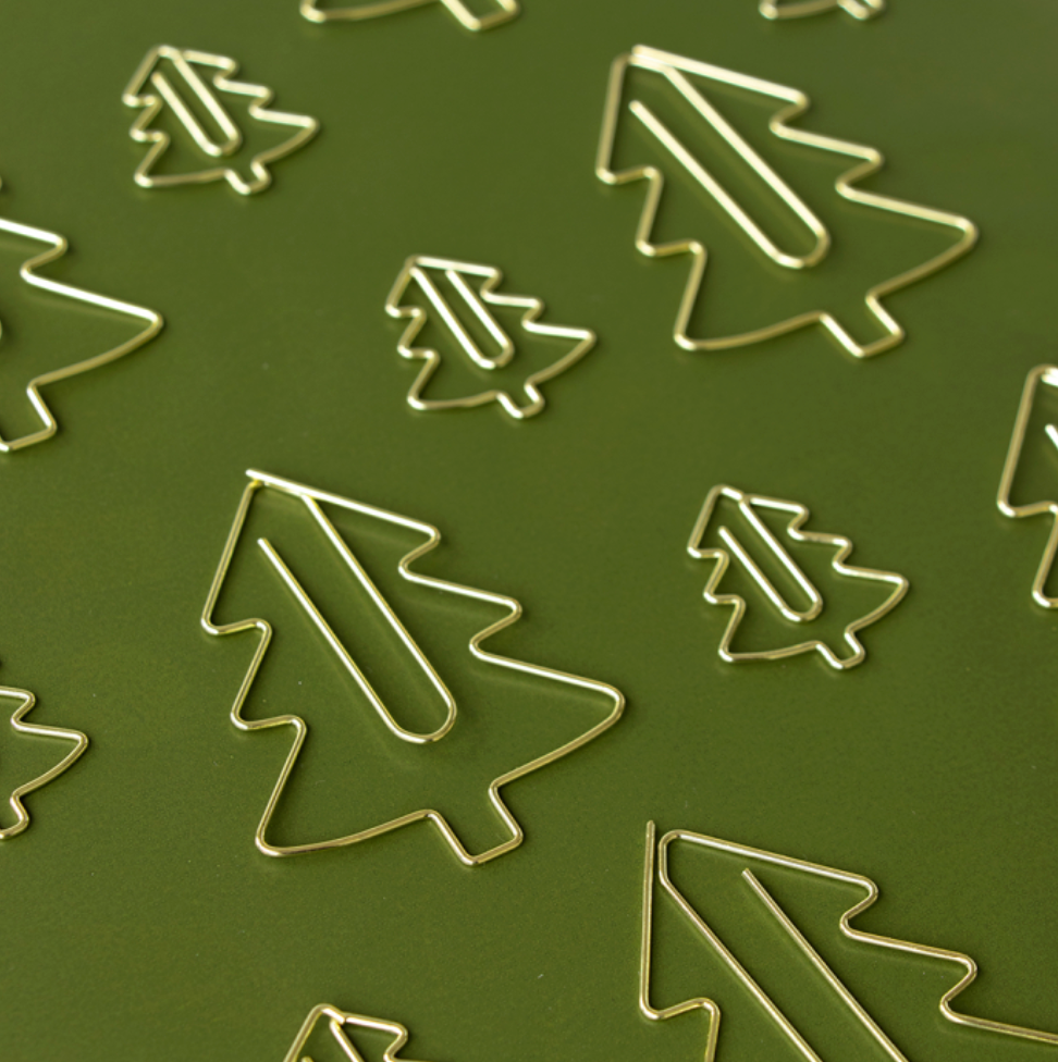 Weihnachts-Clips - Tannenbaum - Gold Groß (5Stk.)