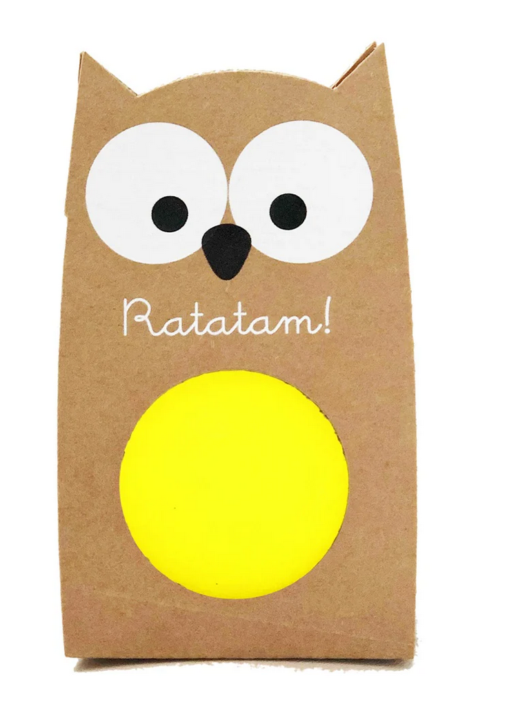 Owl Bouncy Ball - Yellow - 57mm - Ratatam