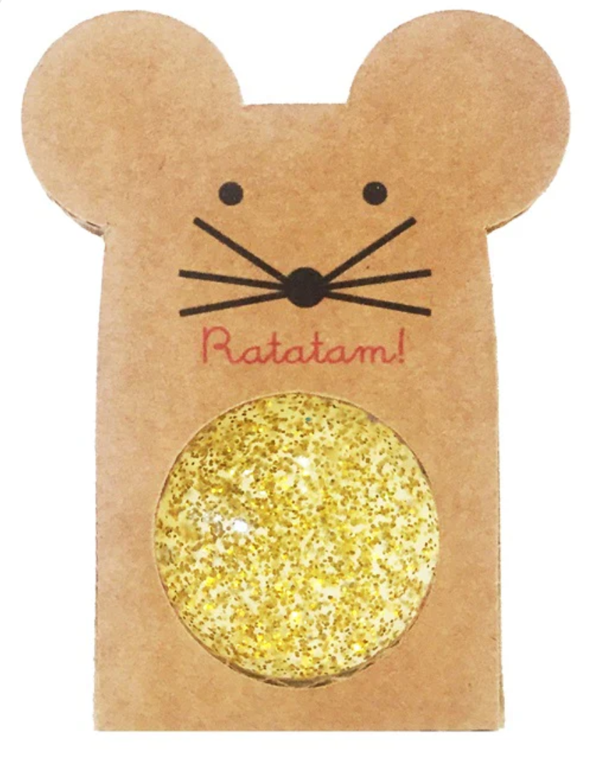 Mouse Bouncy Ball - Gold - 43mm - Ratatam