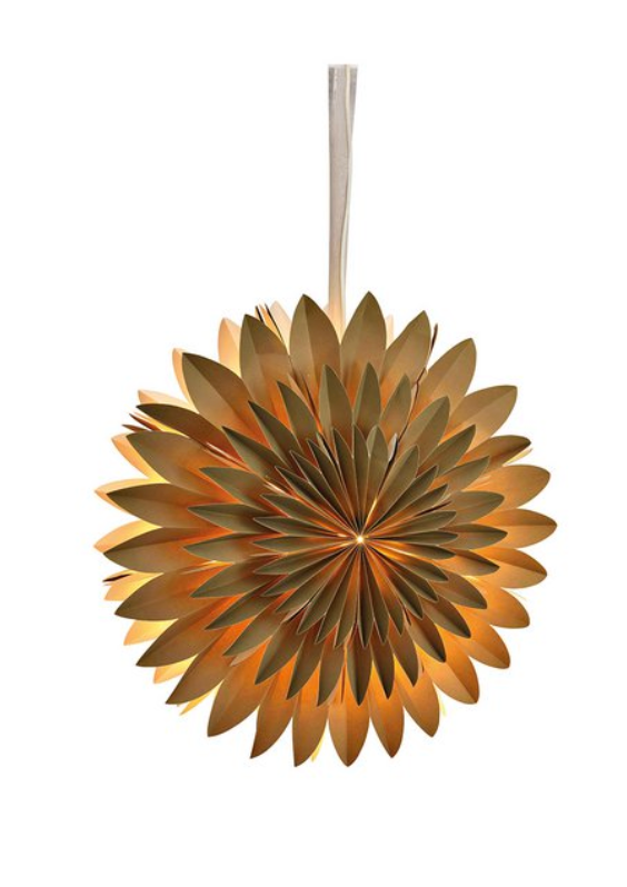 Schneeflocke Rund Stern aus Papier/Pappe sand grün Ø50cm