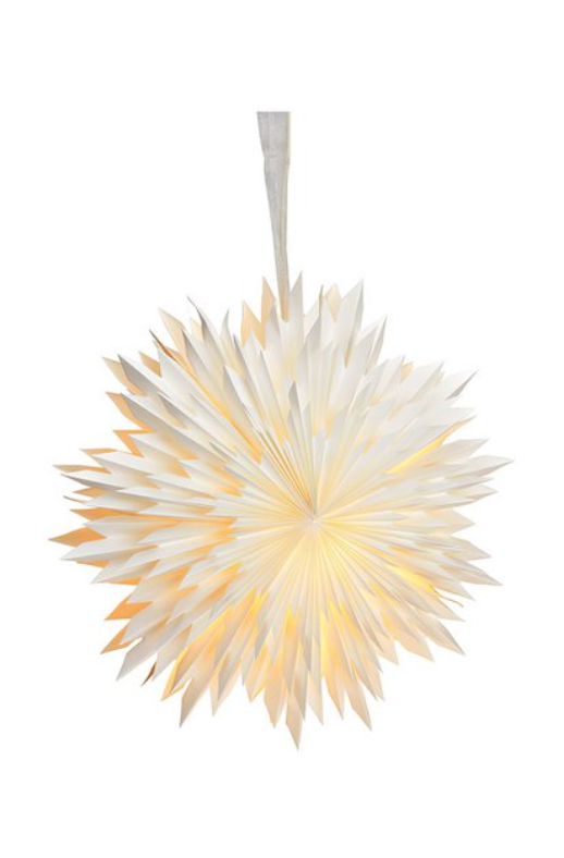 Schneeflocke Spitz Stern aus Papier/Pappe weiß Ø50cm
