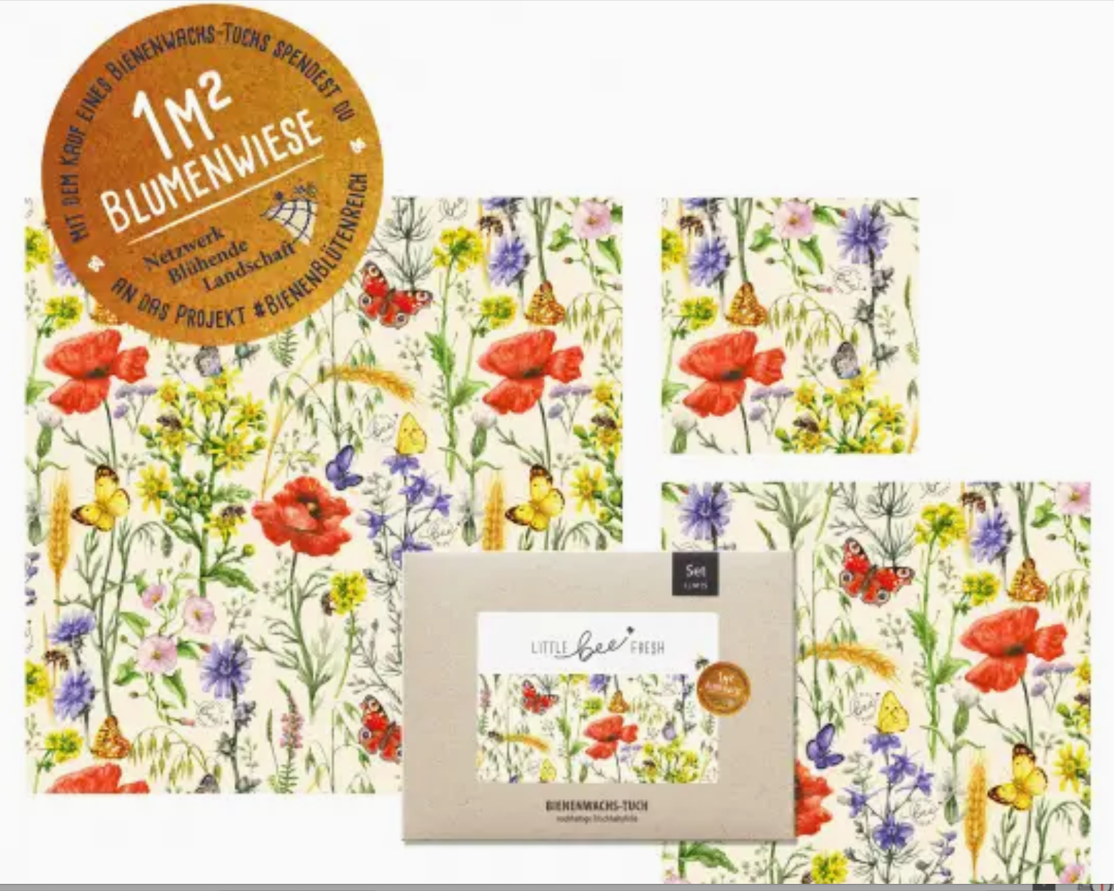 Bio-Bienenwachstuch - Bienentraum "Starter-Set" - S/M/L