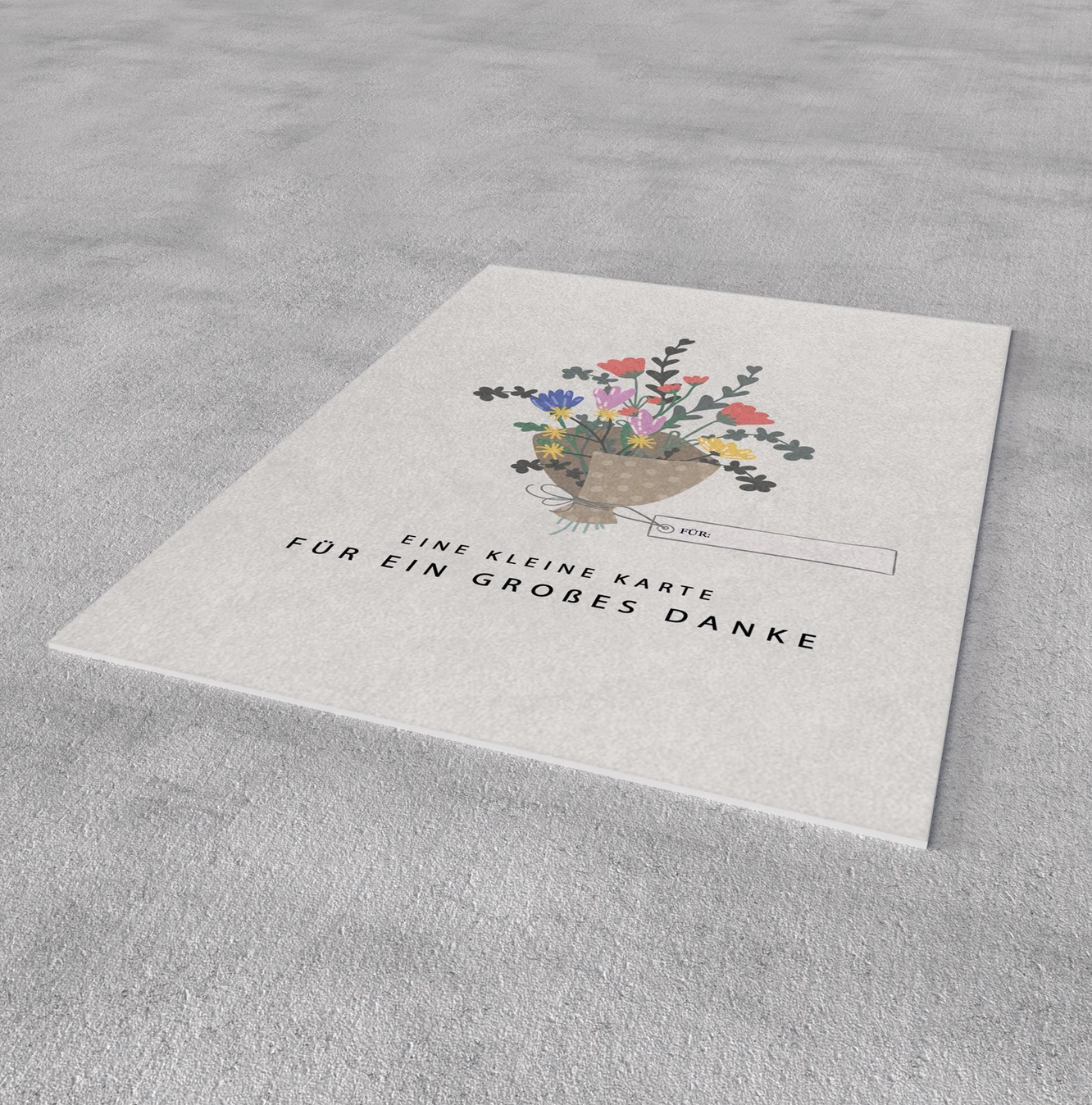 Eine kleine Karte für ein großes Danke Blumenstrauß mit Papier Postkarte Naturbedacht