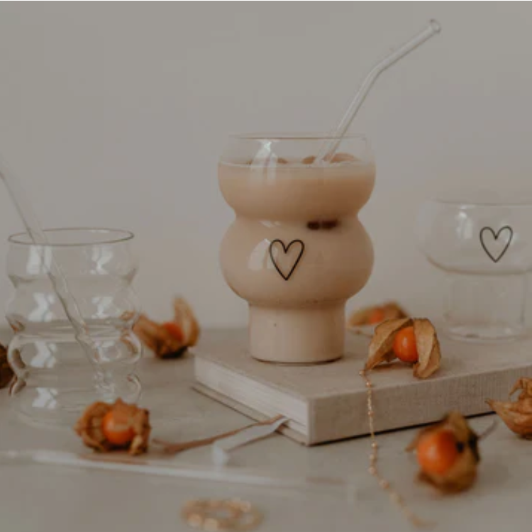 Double Bubble Glas Herz Eulenschnitt
