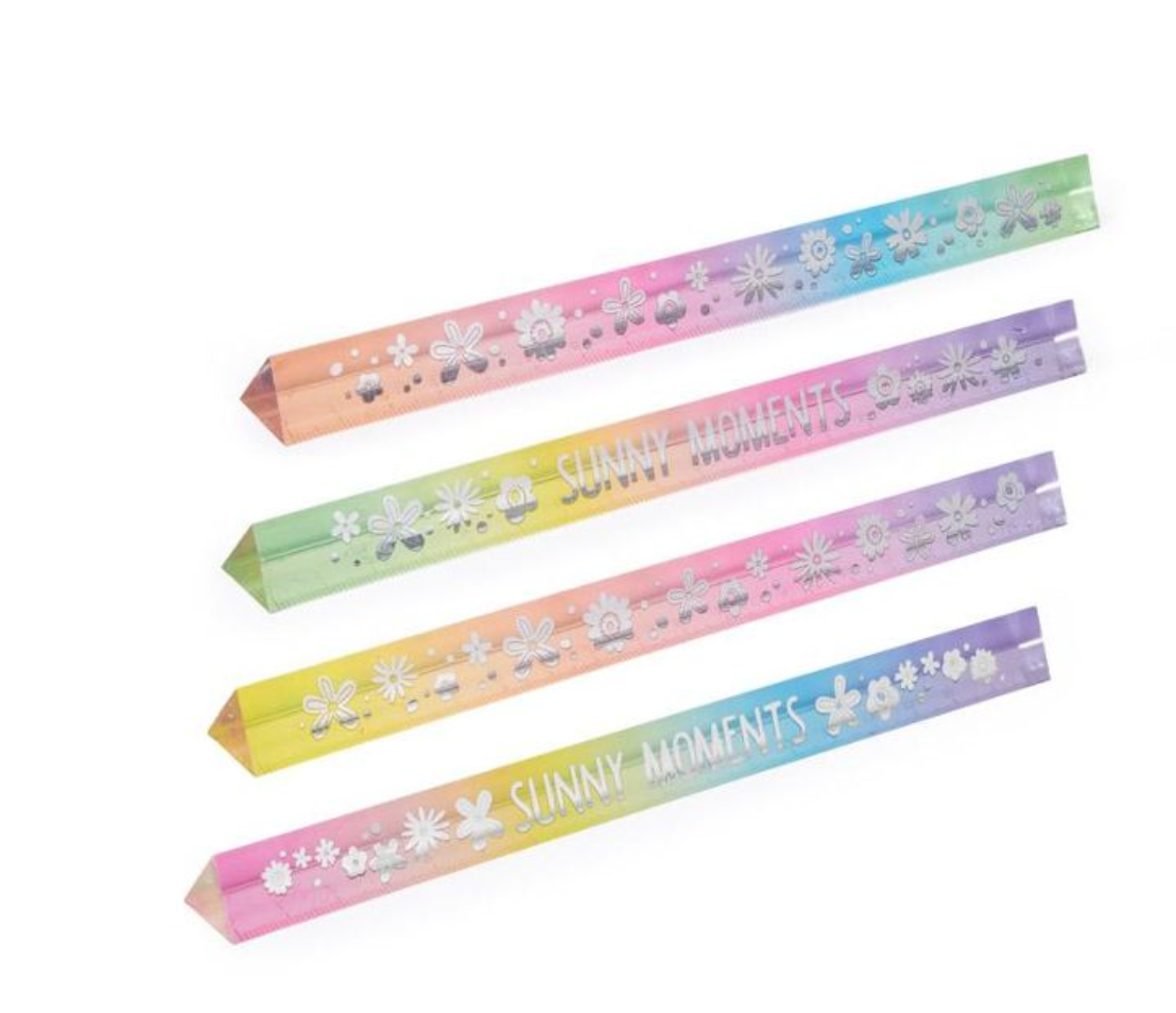 Regenbogen-Lineal Acryl 18cm