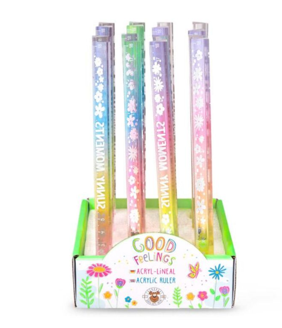 Regenbogen-Lineal Acryl 18cm