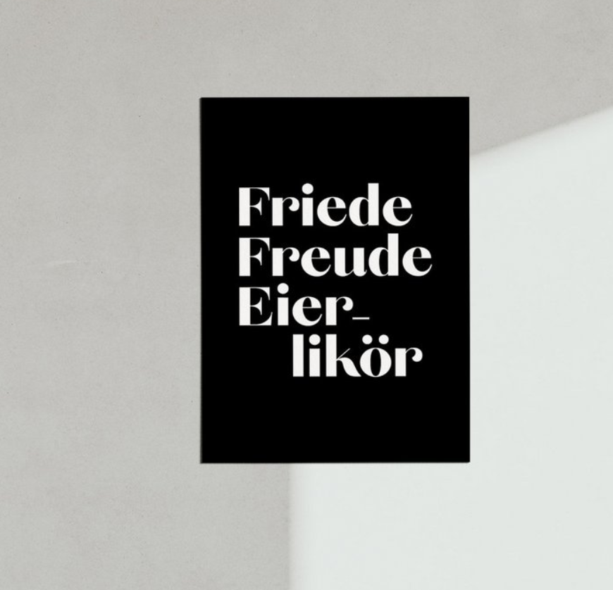 Friede Freude Postkarte Love is the new Black