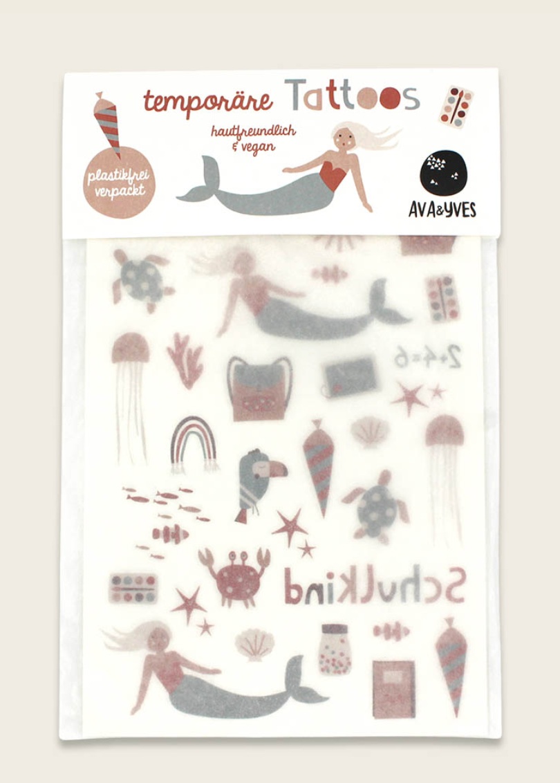 Kindertattoo-Set Schulkind mit Glitzereffekt “Under The Sea”