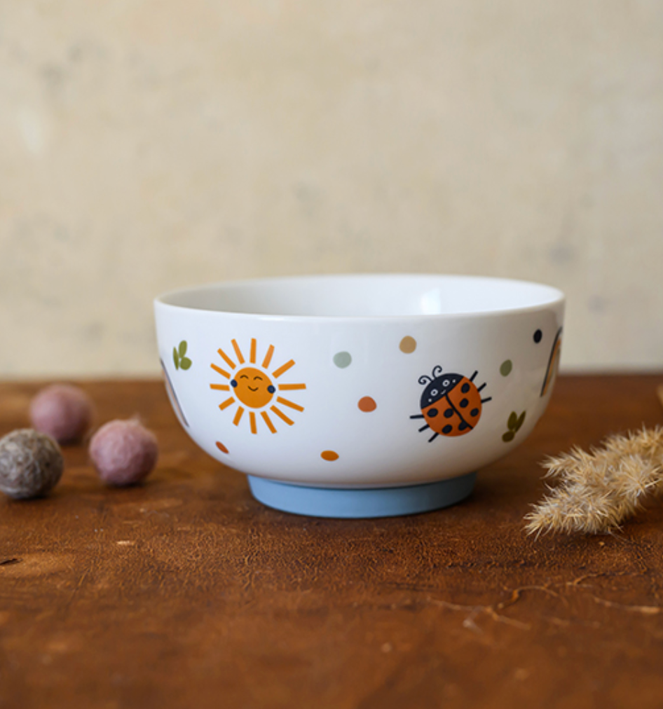 Porzellanset Nature Kids mit Teller (19cm), Becher und Müslischale