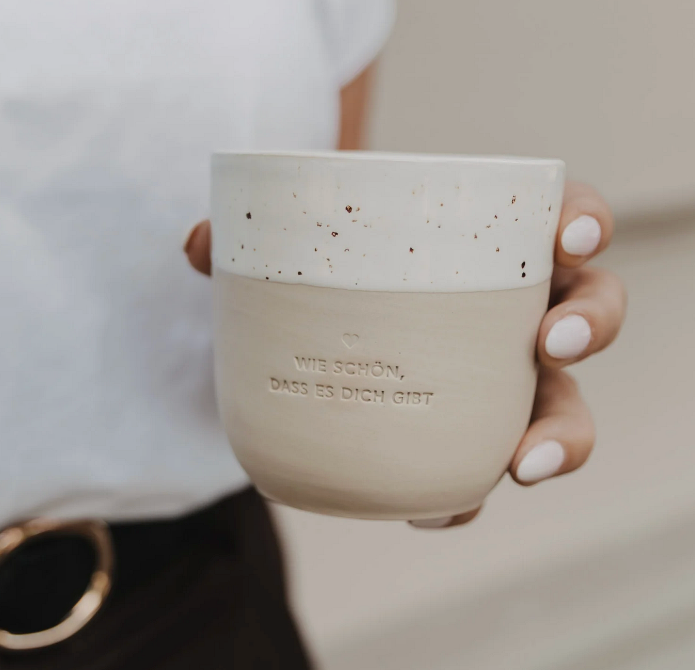 Becher Wie schön dass du da bist Eulenschnitt