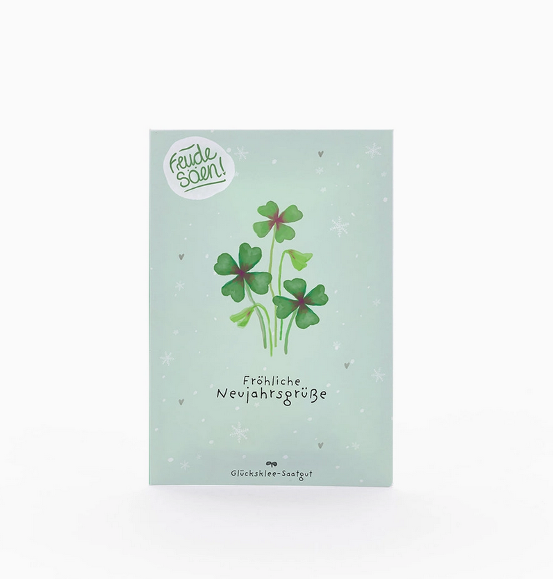 Neujahrsgruß - Glücksklee Saatgut